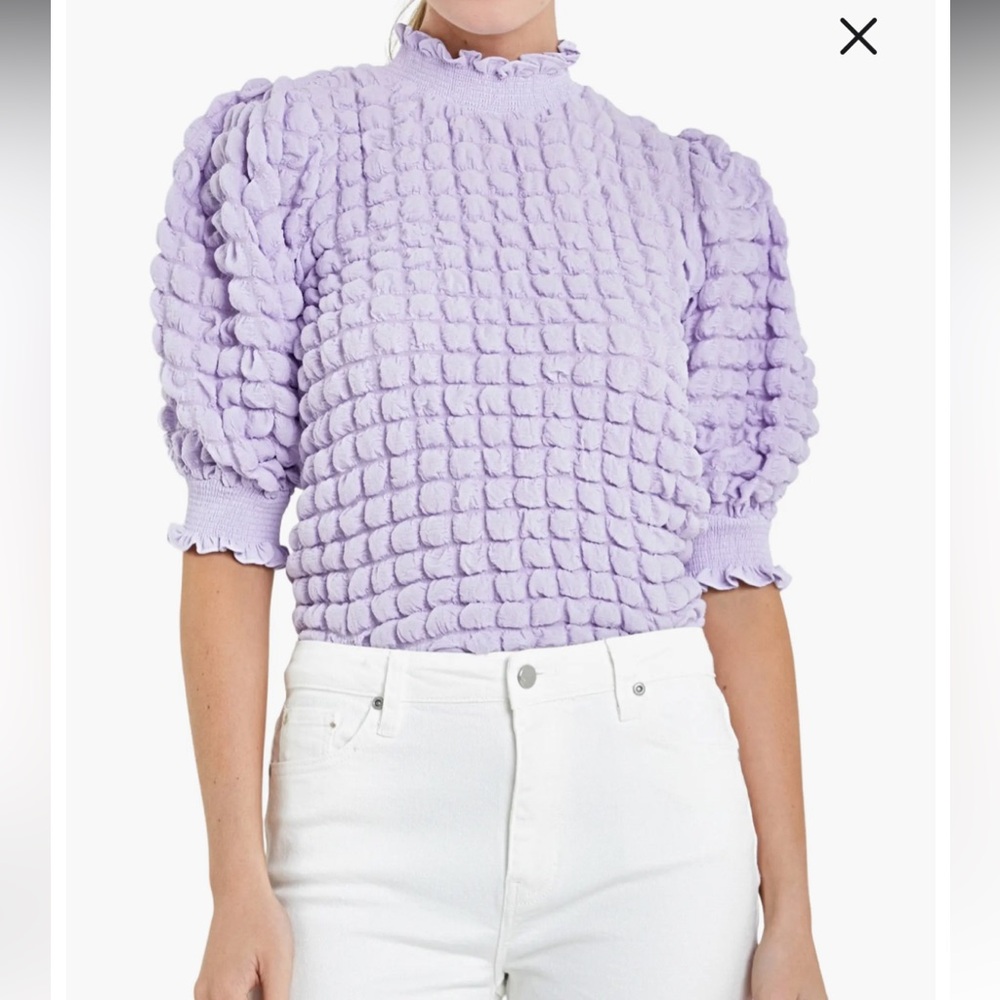 Textured Mock Neck Top